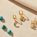 Crystal Moon Earrings - Flat Lay