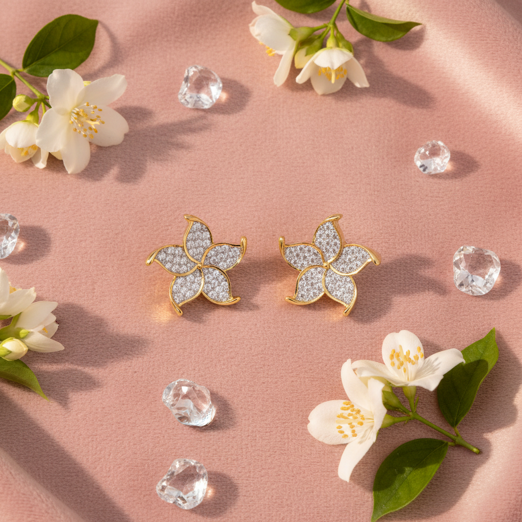 Flower Studs - Flat Lay