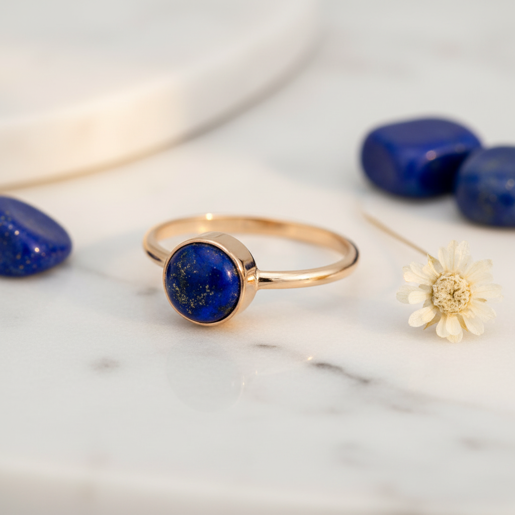 Lapis Lazuli Ring - Marble