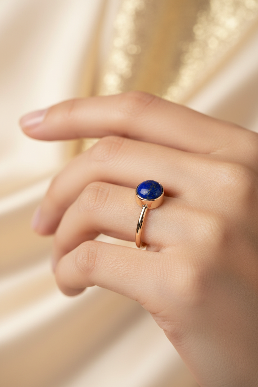 Lapis Lazuli Ring - On Model