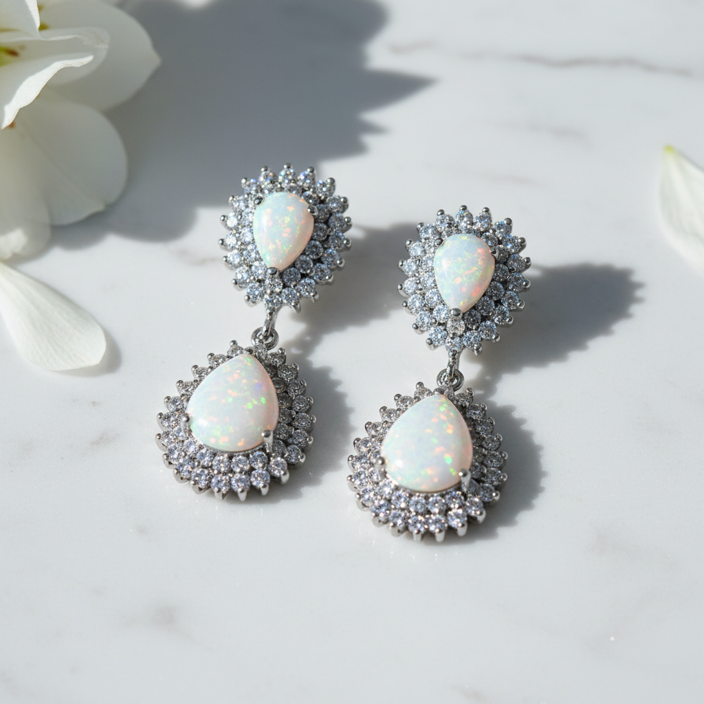 LOS879 Earrings - Marble