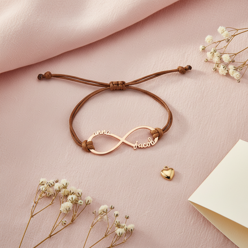 Mom Infinity Bracelet - Flat Lay