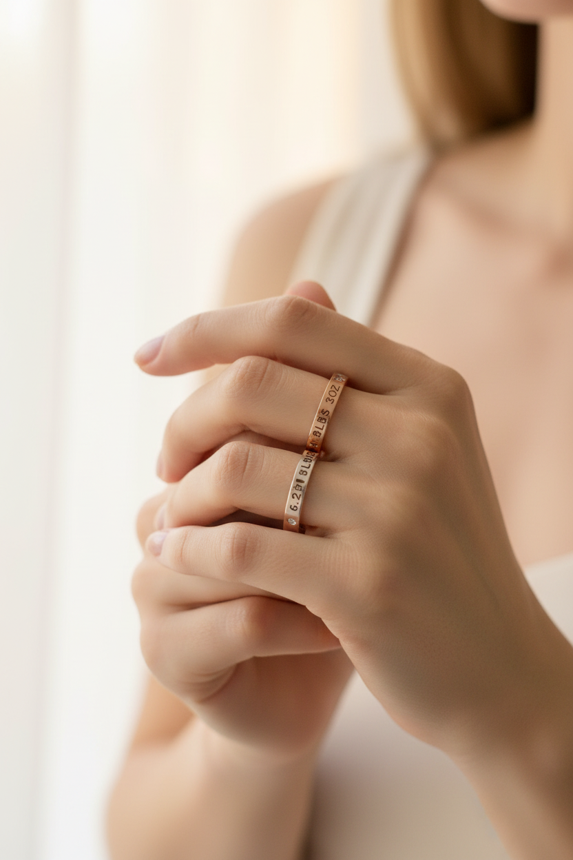 New Mom Ring - On Model