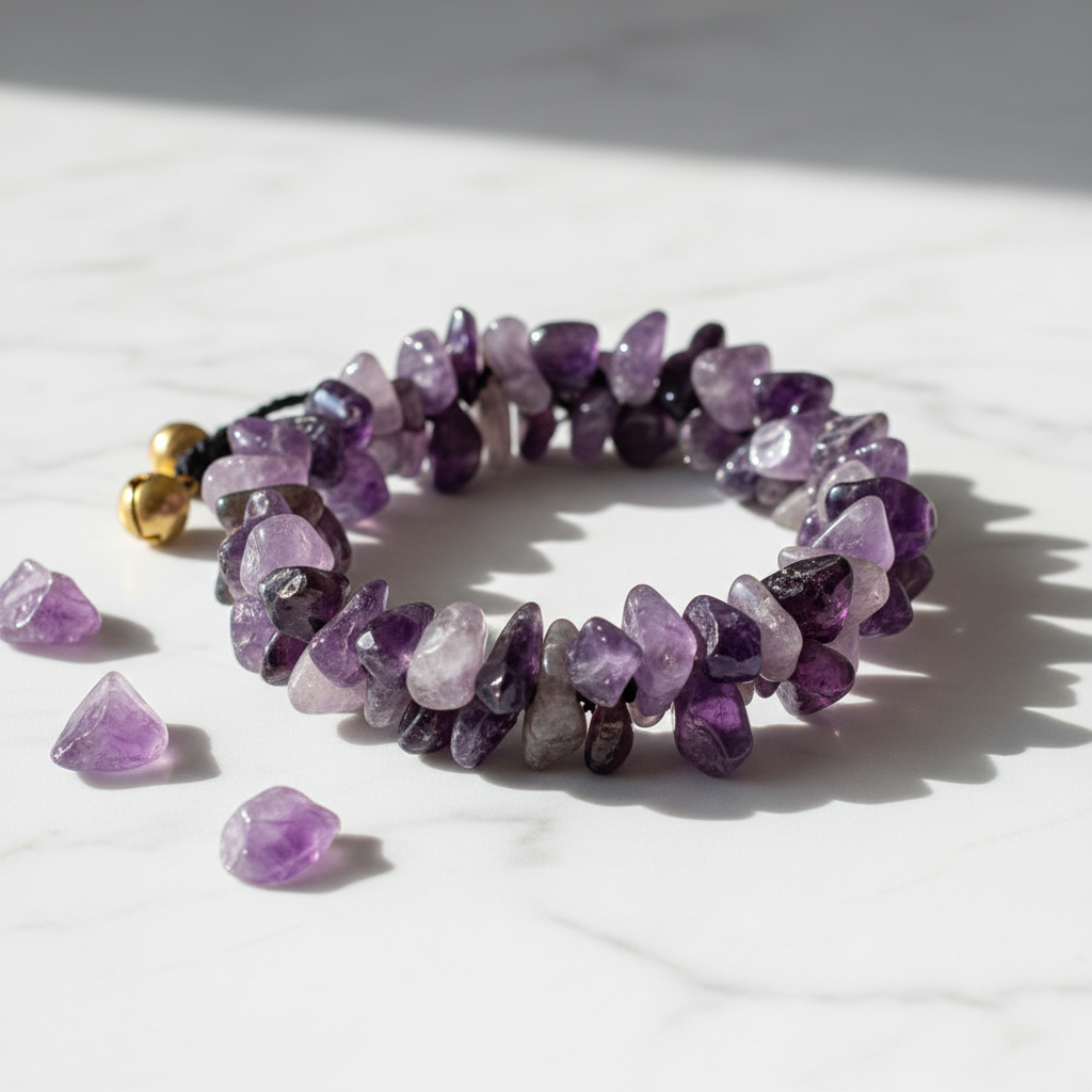 Raw Amethyst Bracelet - Marble