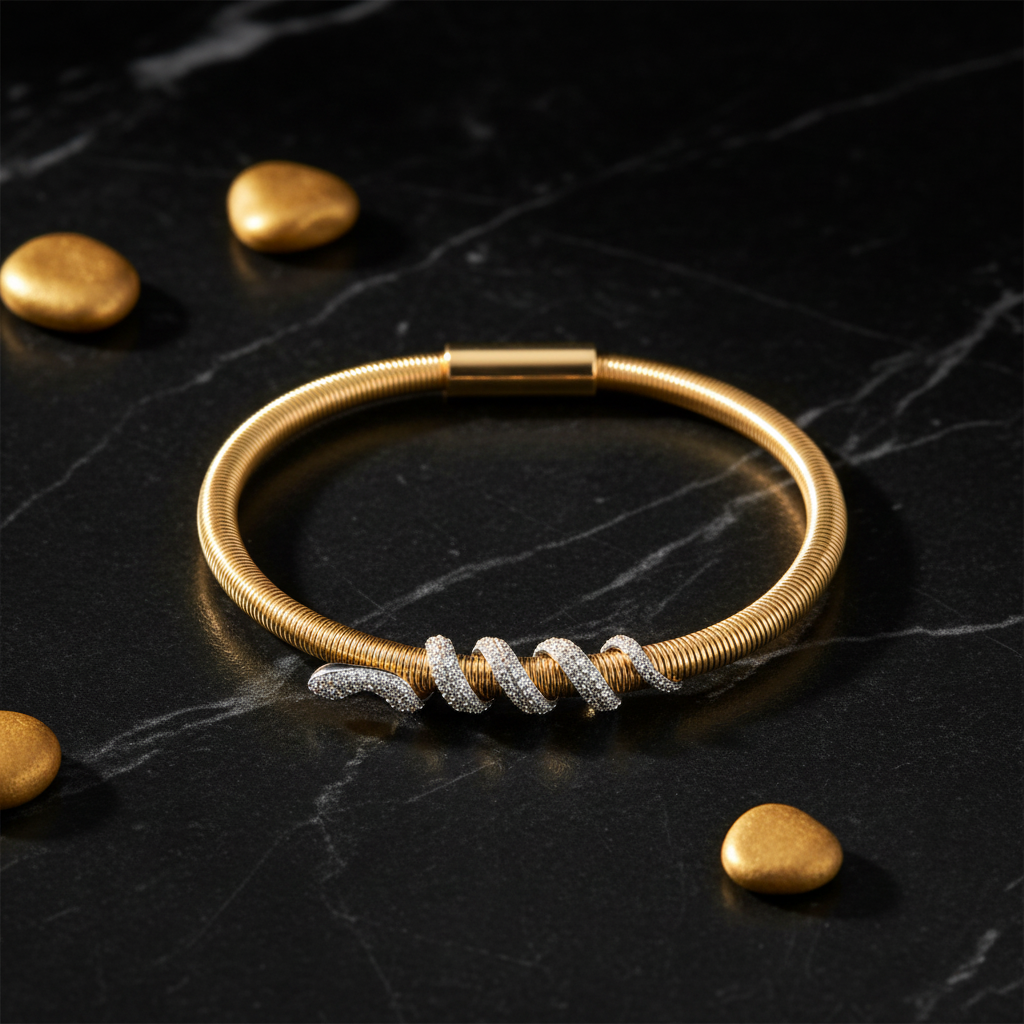Snake Bangle - Marble