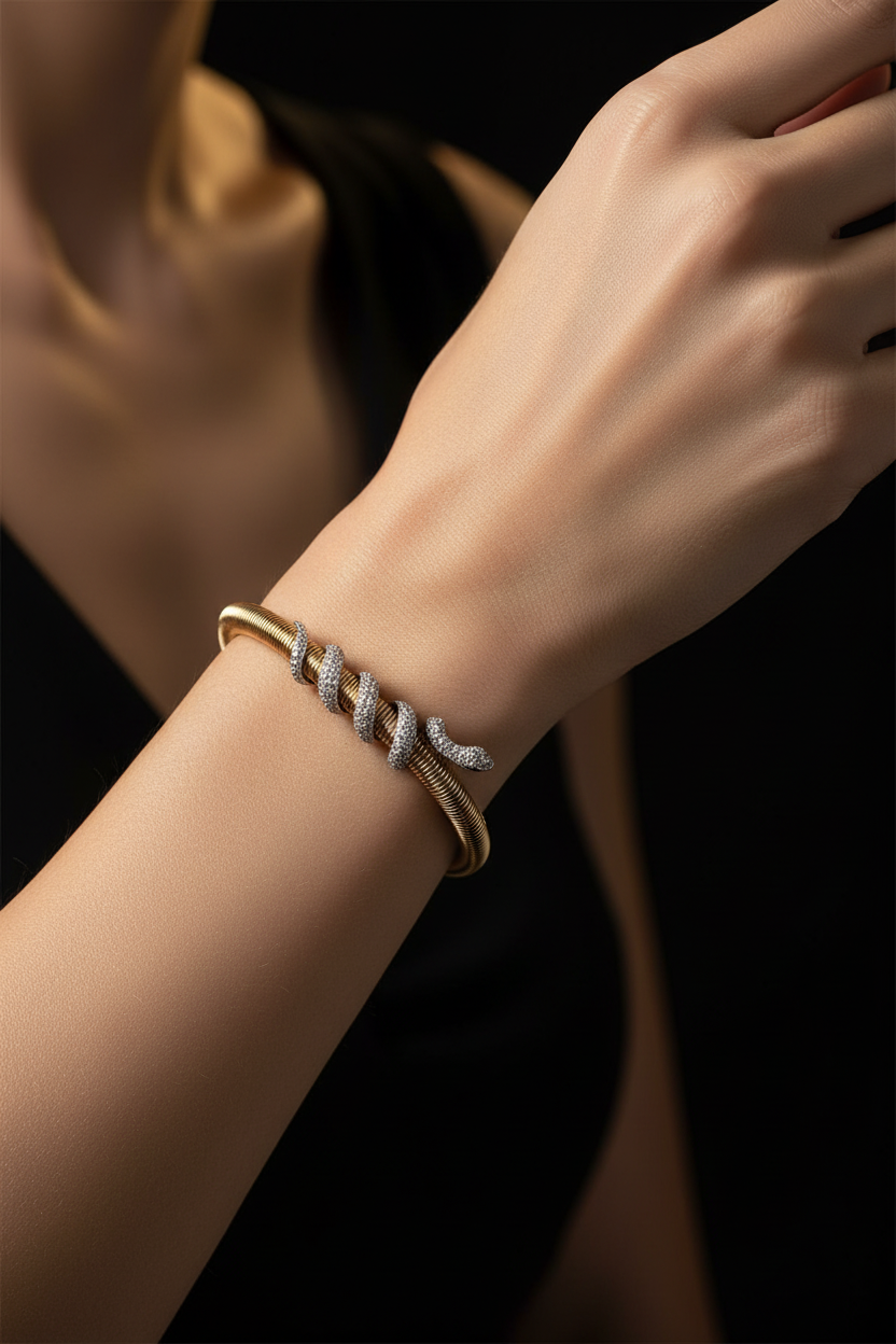 Snake Bangle - On Model