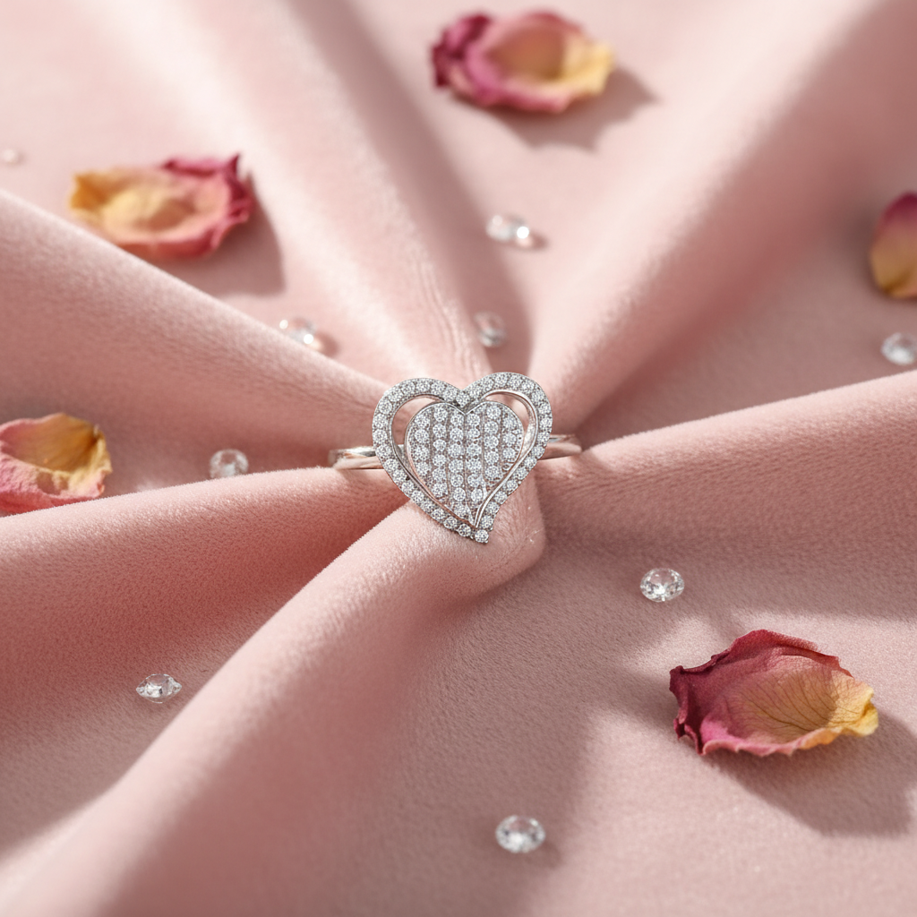 TS192 Heart Ring - Flat Lay